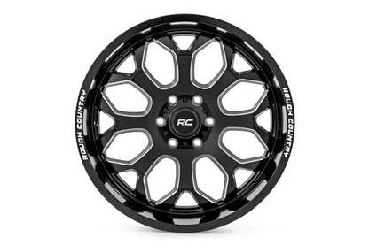 Rough Country 96 Series Wheel | One-Piece | Gloss Black | 20x10 | 8x180 | -19mm by Rough Country