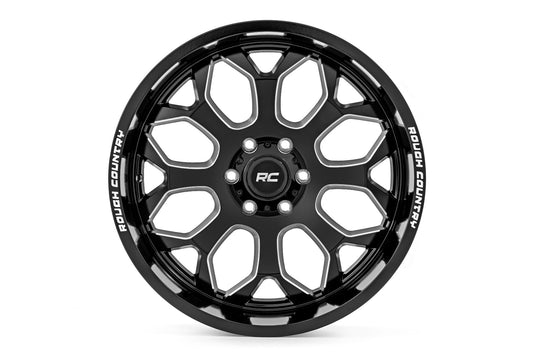 Rough Country 96 Series Wheel | One-Piece | Gloss Black | 20x10 | 8x180 | -19mm
