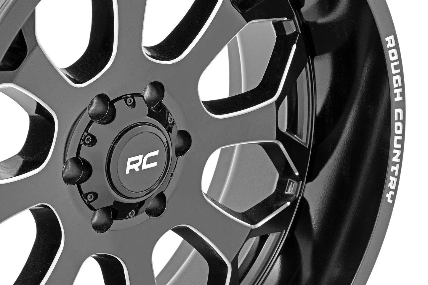 Rough Country 96 Series Wheel | One-Piece | Gloss Black | 20x9 | 6x5.5 | -12mm by Rough Country