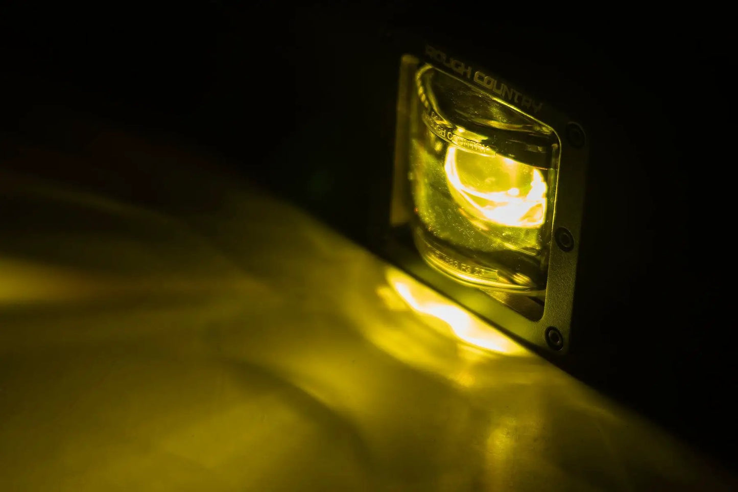 Rough Country 2 Inch Black Series LED Light Pods | SAE Fog | Yellow by Rough Country