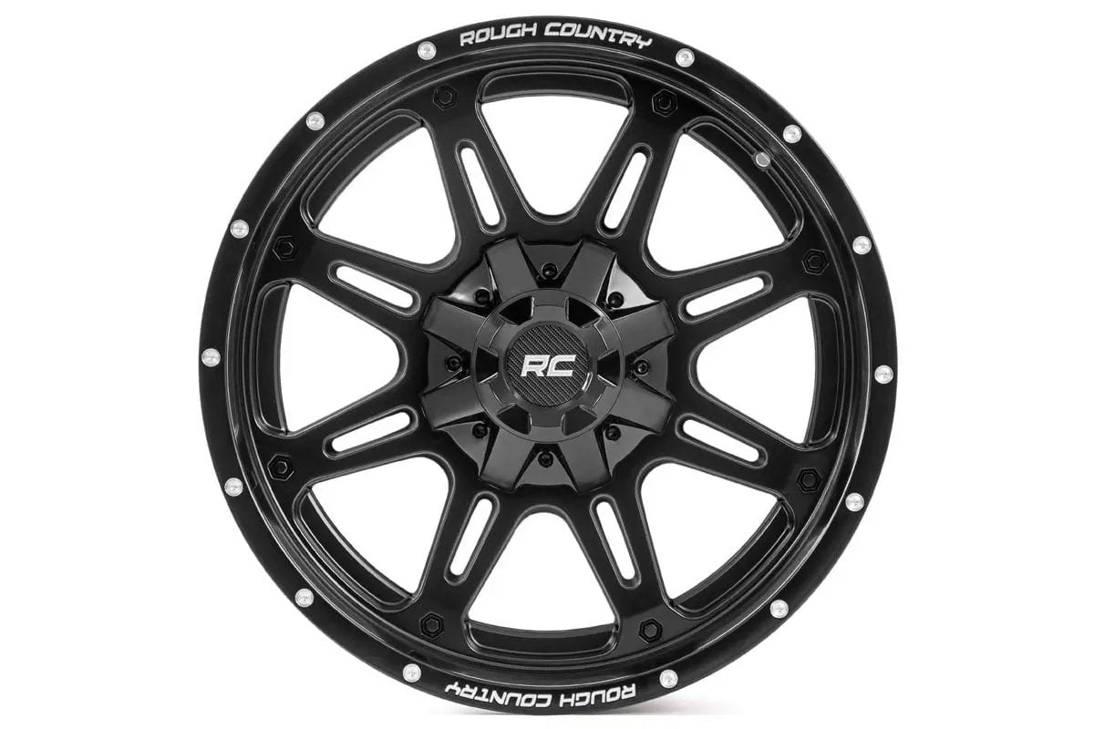 Rough Country 94 Series Wheel | One-Piece | Matte Black | 20x10 | 6x5.5/6x135 | -18mm by Rough Country