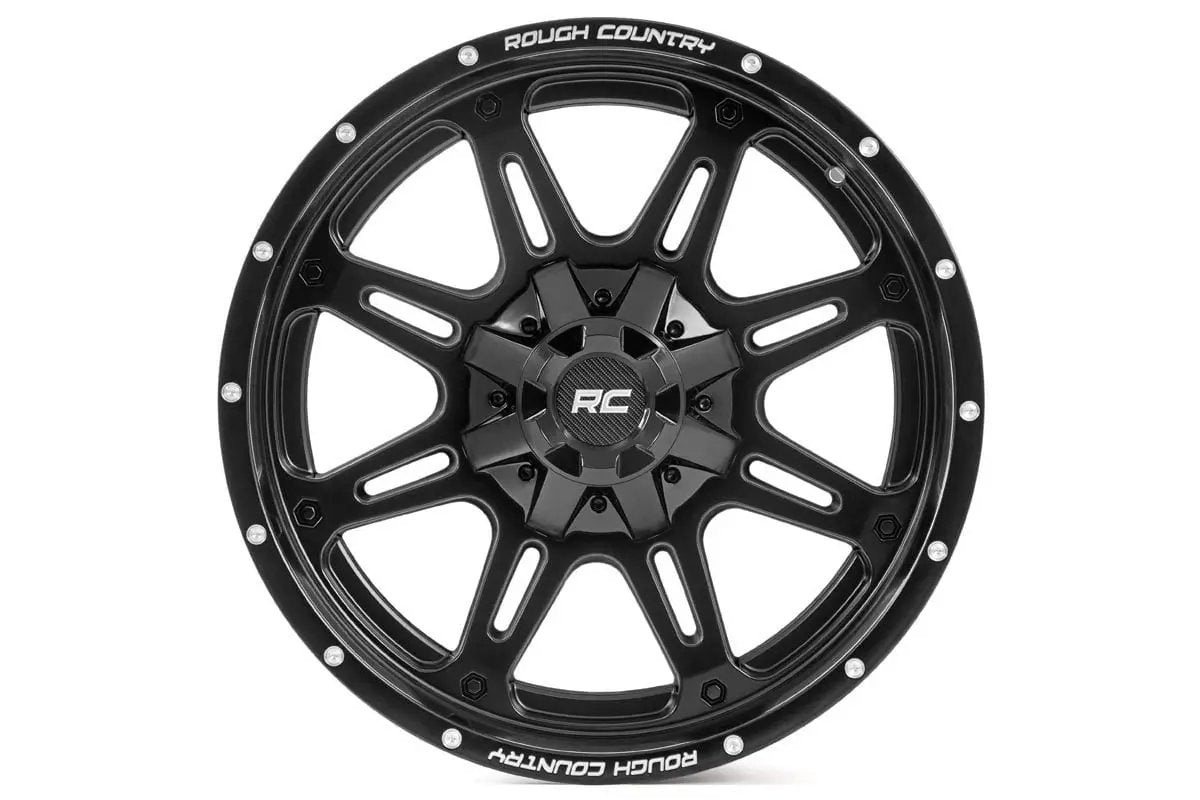 Rough Country 94 Series Wheel | One-Piece | Matte Black | 20x10 | 5x5.0/5x4.5 | -18mm by Rough Country