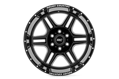 Rough Country 92 Series Wheel | Machined One-Piece | Gloss Black | 20x12 | 6x5.5 | -44mm by Rough Country
