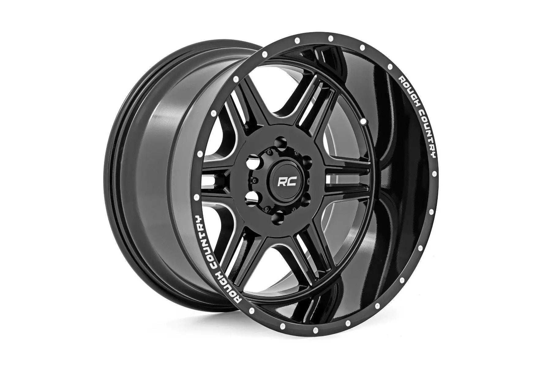 Rough Country 92 Series Wheel | Machined One-Piece | Gloss Black | 20x12 | 8x6.5 | -44mm by Rough Country