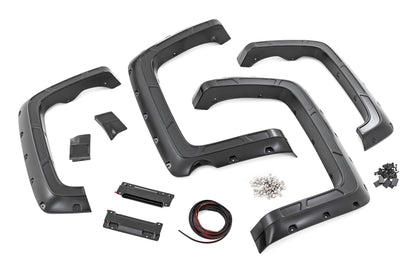 Rough Country Fender Flares | Defender l 5'9" Bed  | G1K Deep Ocean Blue | Chevy Silverado 1500 (14-18)