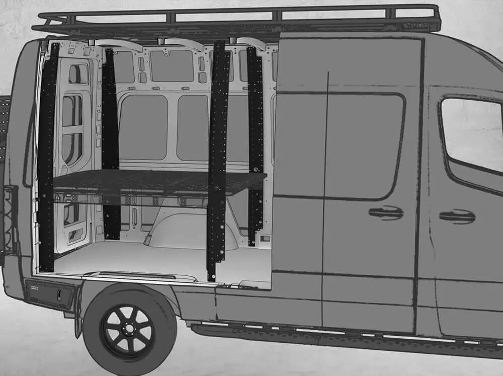 Flatline Van Co. Sprinter Van Bed Brackets by Flatline Van Co.