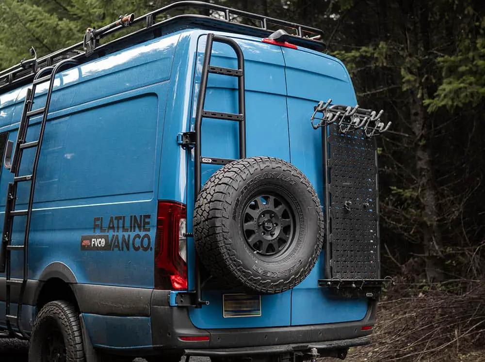 Flatline Van Co. Sprinter Tire Carrier and Ladder + 180˚ Hinges by Flatline Van Co.