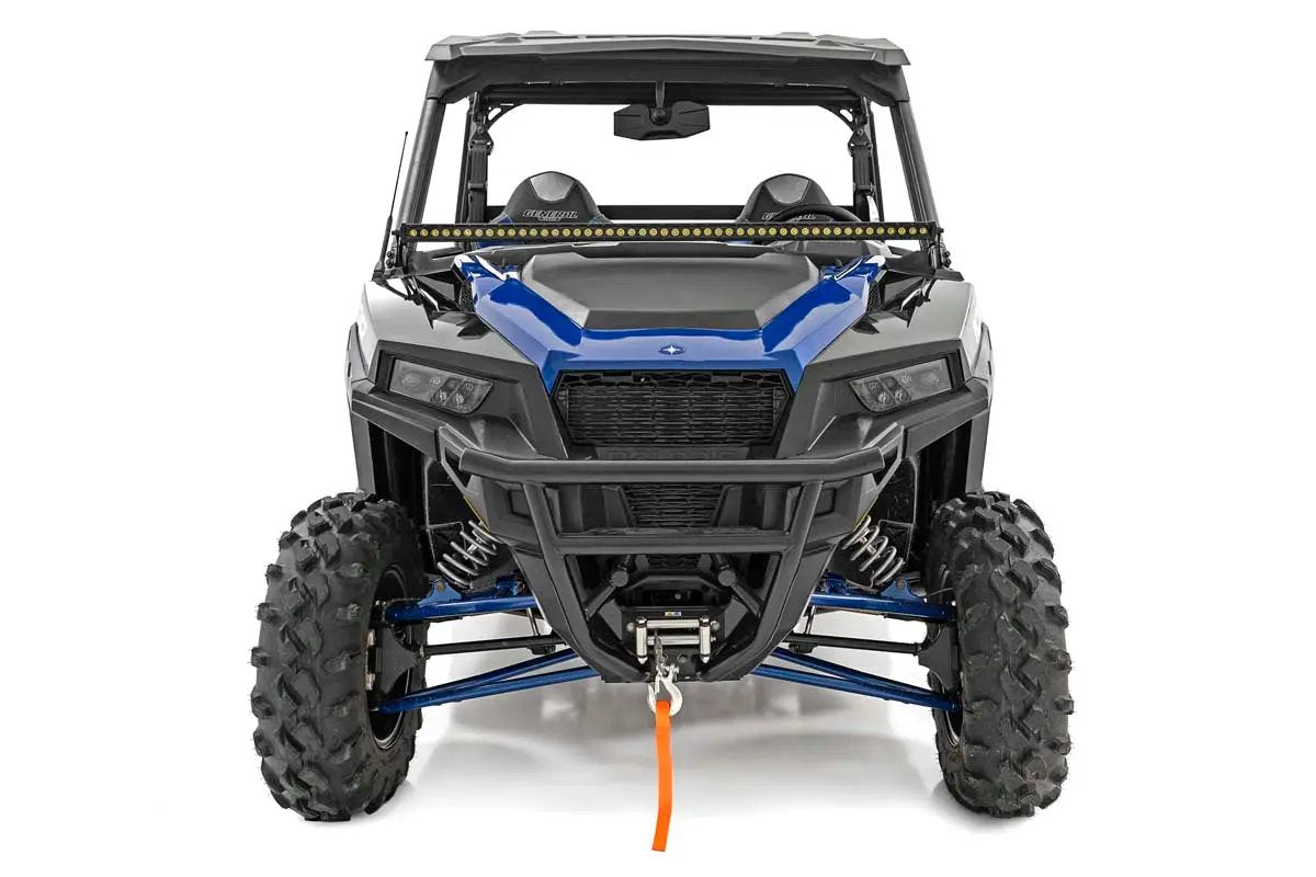 Rough Country LED Light Kit | Lower Windshield | 50" Black Single Row | White DRL | Polaris General XP 4 1000 by Rough Country