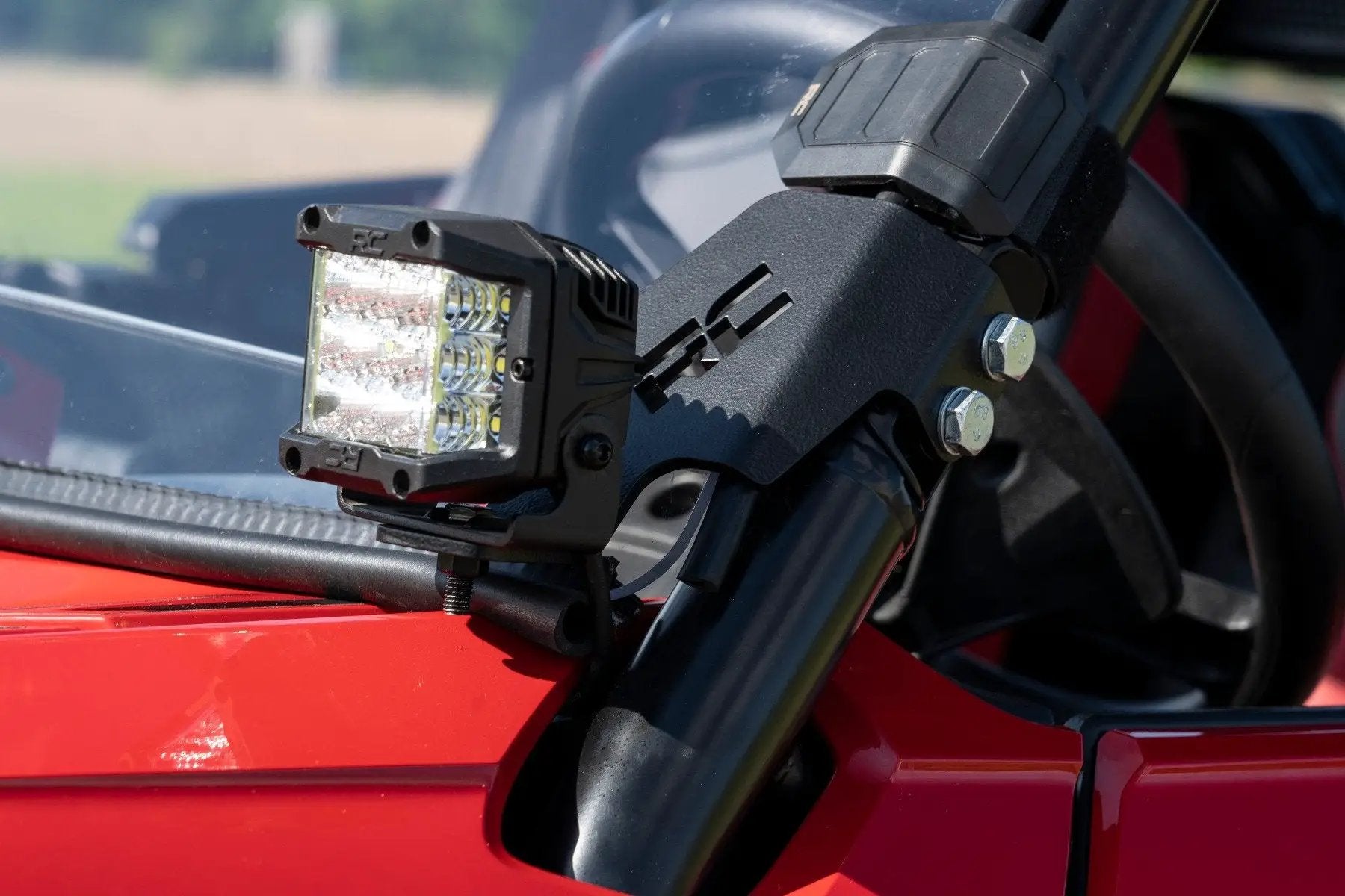 Rough Country LED Light Kit | Cage Mount | 2" Black Pair | Amber DRL | Honda Talon 1000 by Rough Country