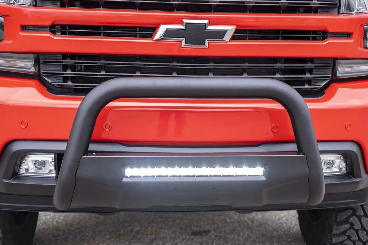 Rough Country Black LED Bull Bar | Chevy Silverado 1500 2WD/4WD (2019-2022) by Rough Country