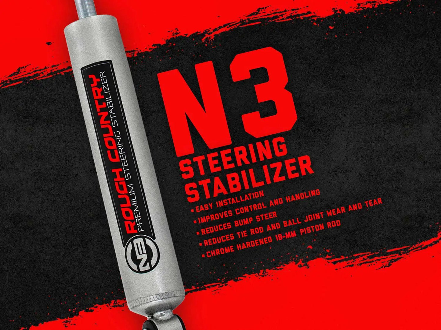 Rough Country GM N3 Steering Stabilizer | 4-6 Inch Lift | Chevy Half-Ton Suburban (92-99)/Tahoe (95-99) by Rough Country