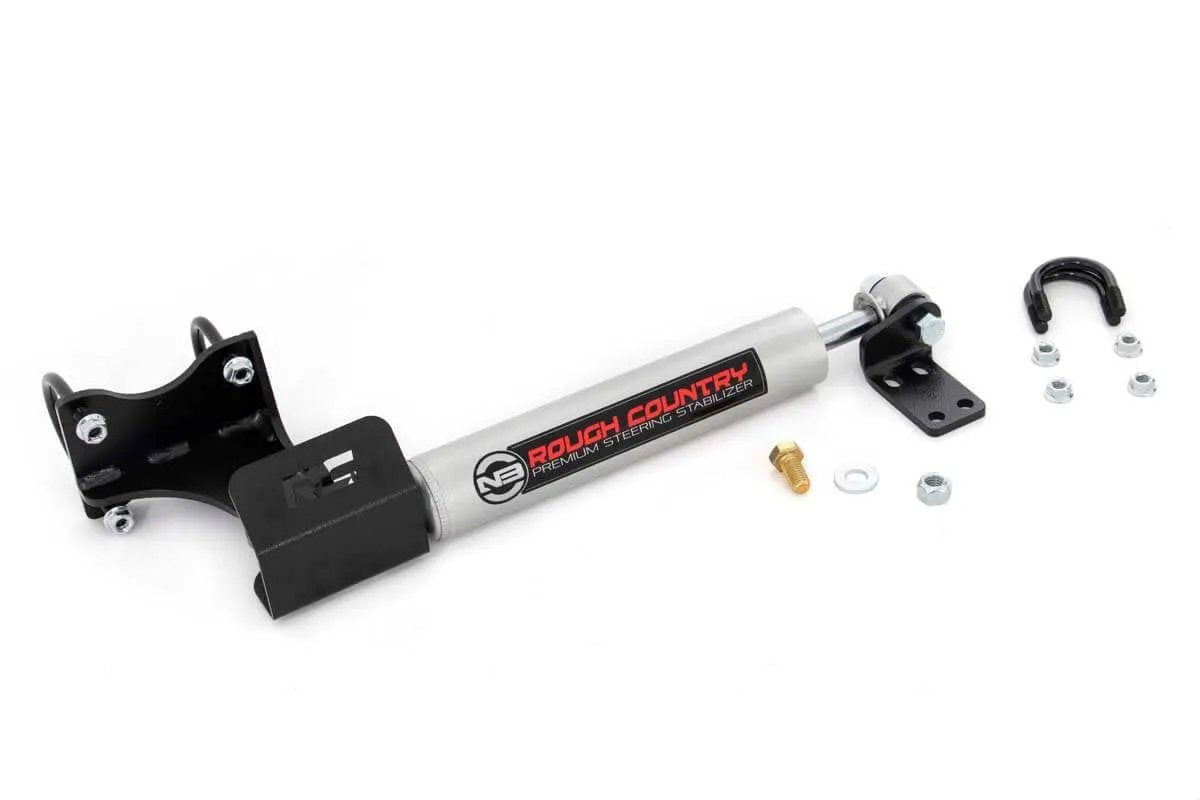 Rough Country N3 Steering Stabilizer | Axle Bracket | 2-8 Inch Lift | Jeep Wrangler JK (07-18) by Rough Country