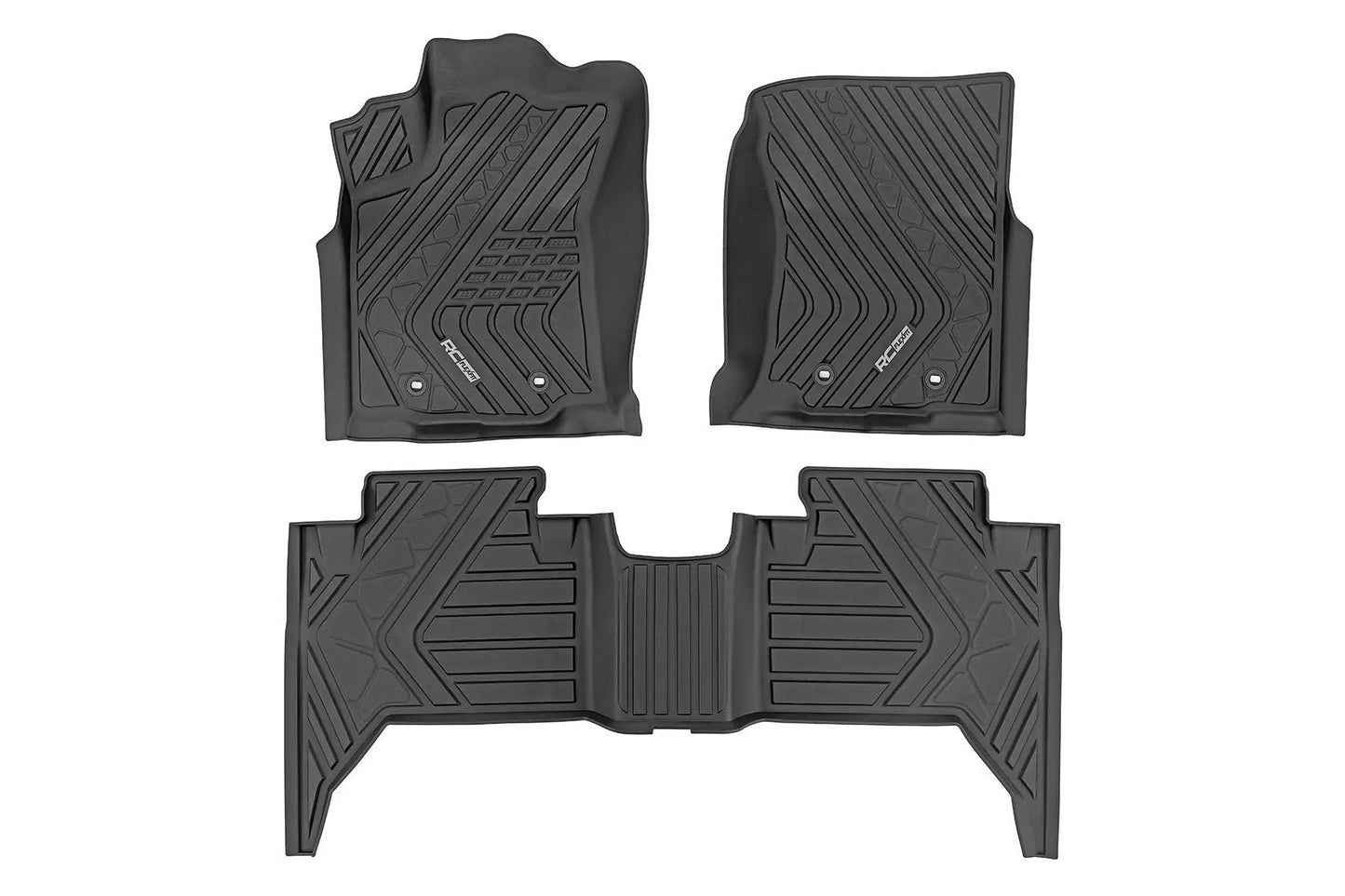 Rough Country Flex-Fit Floor Mats | Front and Rear | Toyota Tacoma 2WD/4WD (2016-2023) by Rough Country