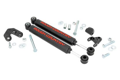 Rough Country Dual Steering Stabilizer | 2.5-6.5 Inch Lift | Jeep Comanche MJ/Wrangler TJ/Wrangler Unlimited by Rough Country