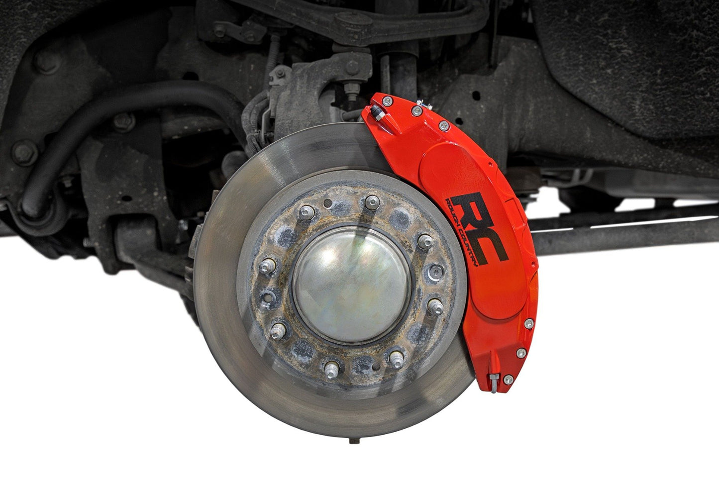 Rough Country Caliper Covers | Front and Rear | Red | Chevy/GMC 2500HD/3500HD (20-26)