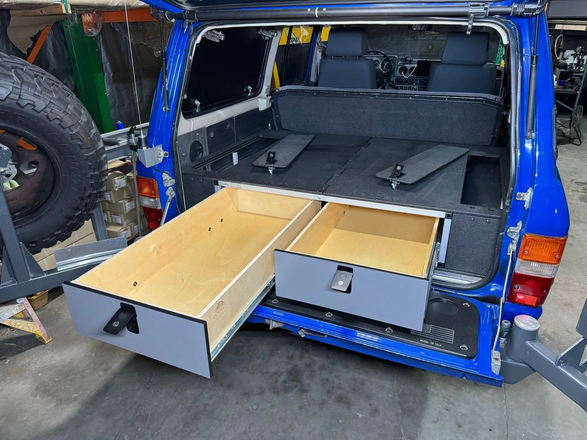 Toyota Land Cruiser 1980-1989 60 Series - Side x Side Drawer Module with Fitted Top Plate - 41 3/8"W x 9-1/2"H x 40"D by Goose Gear