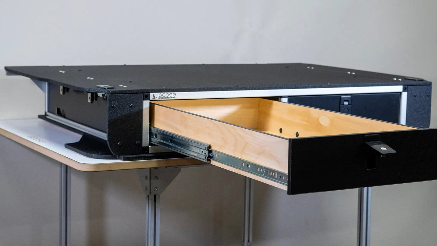 Toyota Land Cruiser 1991-1997 80 Series - Side x Side Drawer Module with Fitted Top Plate - 43-3/8" W x 8" H x 40" D by Goose Gear