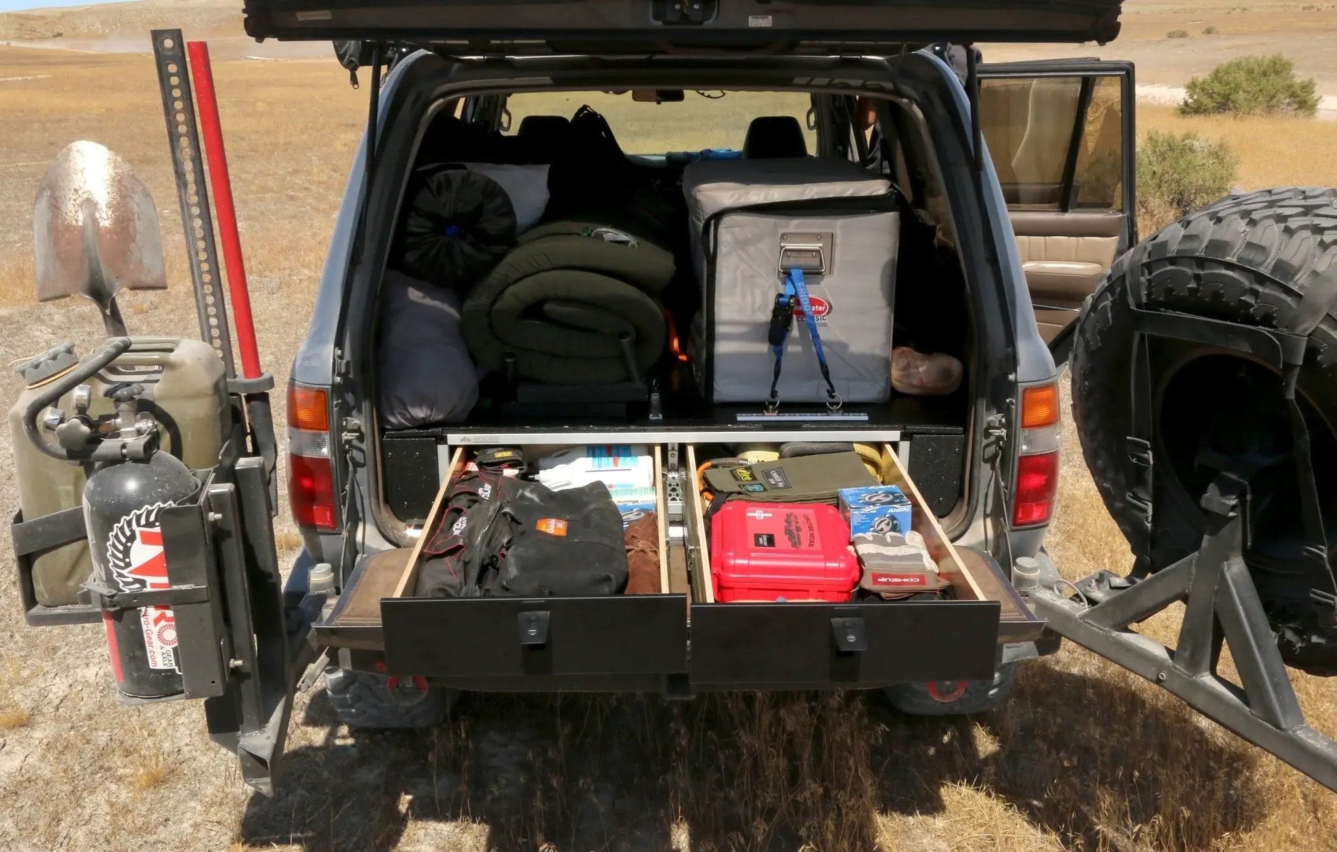 Toyota Land Cruiser 1991-1997 80 Series - Side x Side Drawer Module with Fitted Top Plate - 43-3/8" W x 8" H x 40" D by Goose Gear