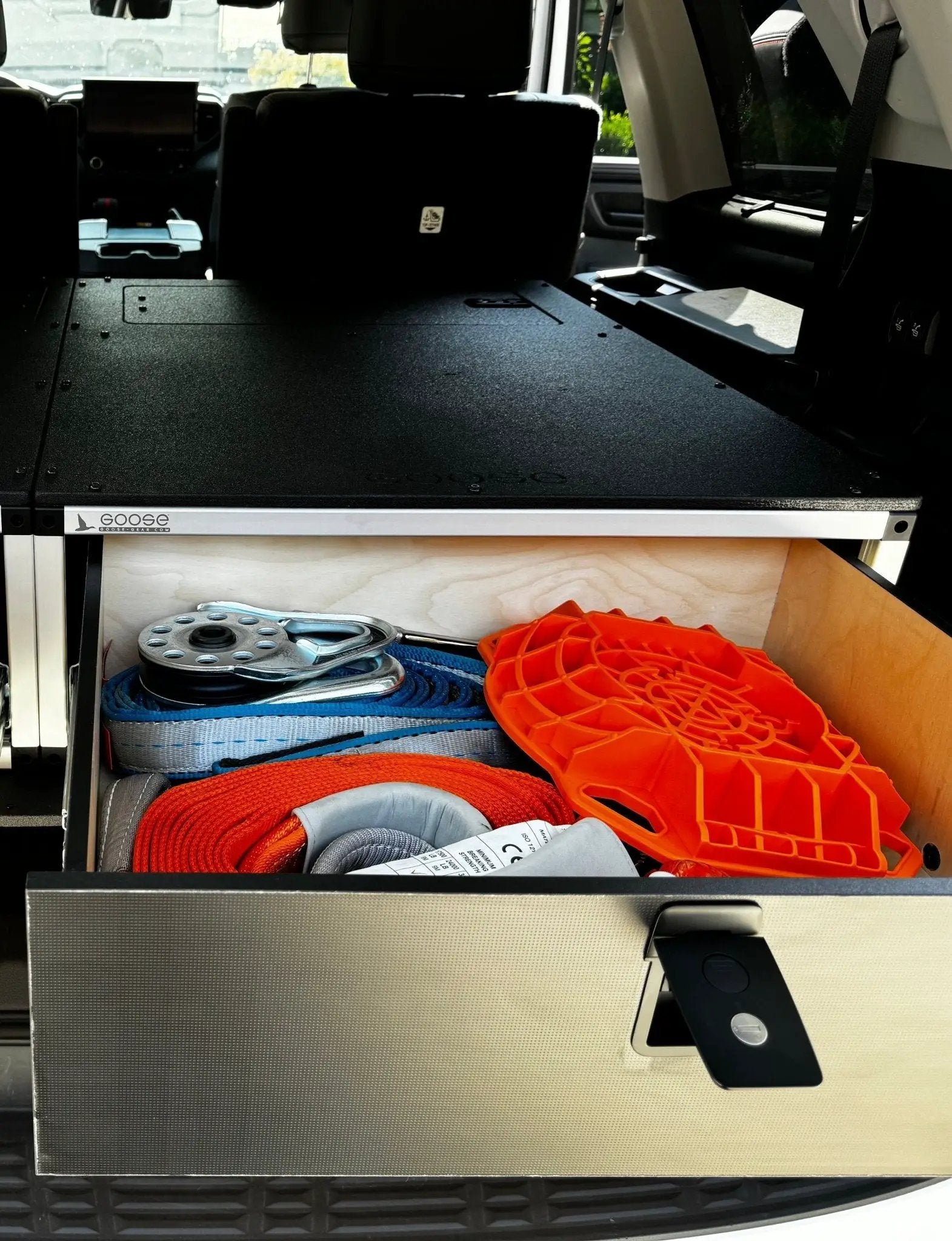 Goose Gear Toyota - Sequoia - 2023-Present - 3rd Gen - Explore Series - Single Drawer - 28-3/16" Width x 38" Deep x 10" High - Drawer Module with Short Drawer 20" and Storage Space Behind by Goose Gear