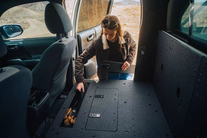 Toyota Tacoma 2005-2023 2nd and 3rd Gen Double Cab Version 2 - Second Row Seat Delete Plate System by Goose Gear