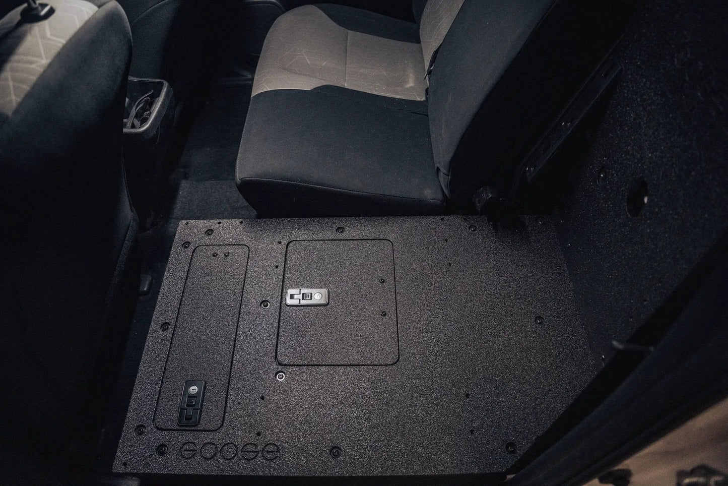 Toyota Tacoma 2005-2023 2nd and 3rd Gen Double Cab Version 2 - Second Row Seat Delete Plate System by Goose Gear