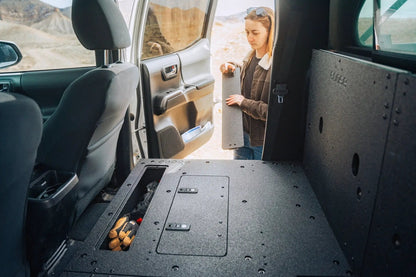 Toyota Tacoma 2005-2023 2nd and 3rd Gen Double Cab Version 2 - Second Row Seat Delete Plate System by Goose Gear