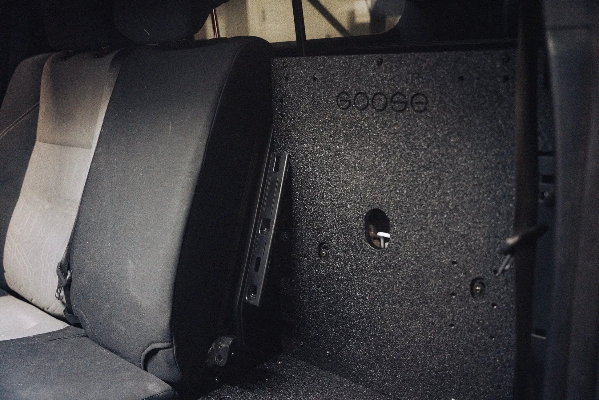 Toyota Tacoma 2005-2023 2nd and 3rd Gen Double Cab Version 2 - Second Row Seat Delete Plate System by Goose Gear