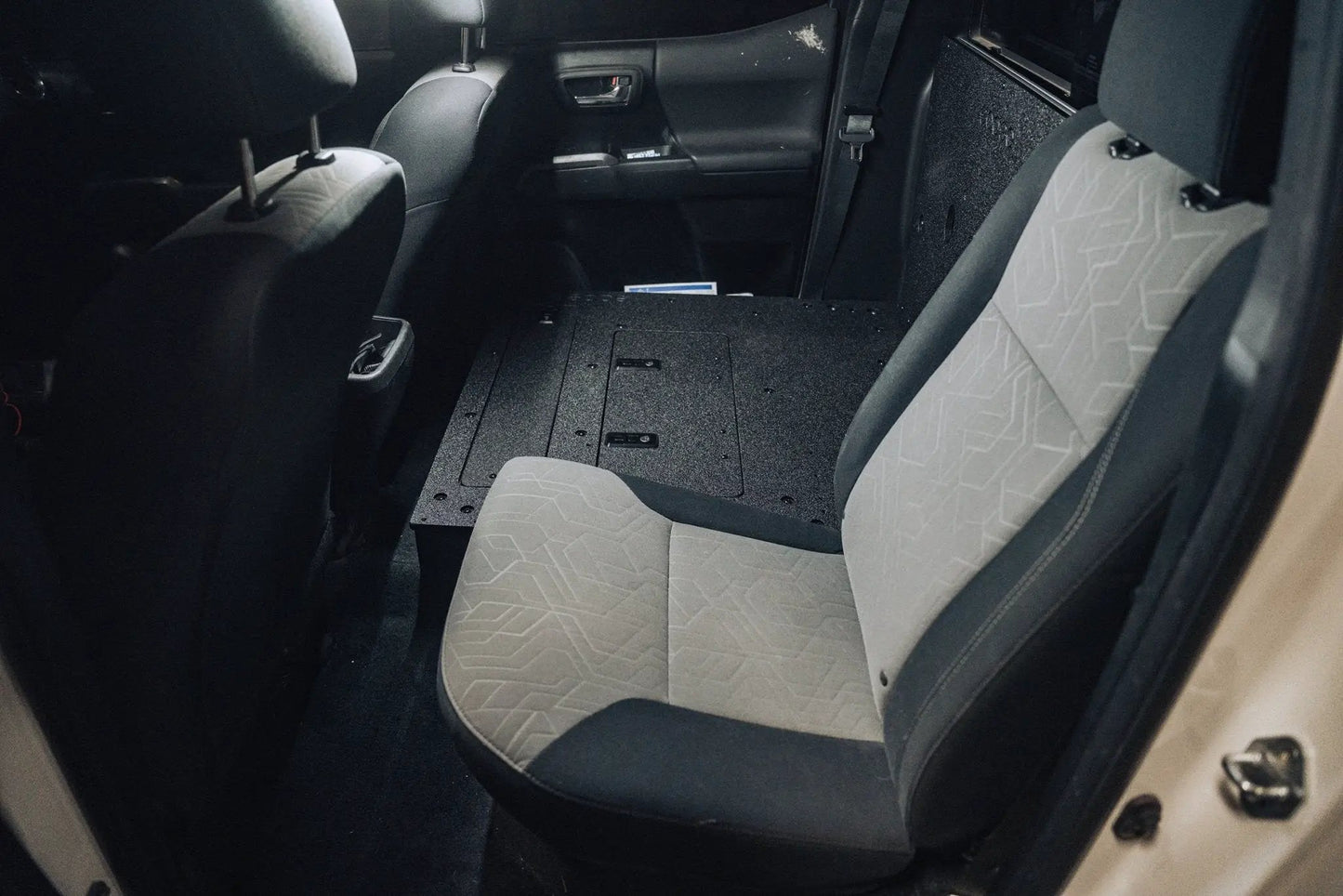 Toyota Tacoma 2005-2023 2nd and 3rd Gen Double Cab Version 2 - Second Row Seat Delete Plate System by Goose Gear