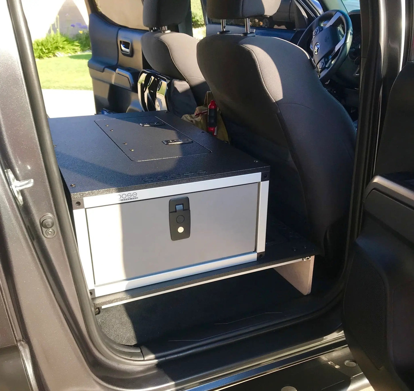 Toyota Tacoma 2005-2023 2nd and 3rd Gen. Double Cab - Second Row Seat Delete Plate System keeping Factory Back Wall by Goose Gear