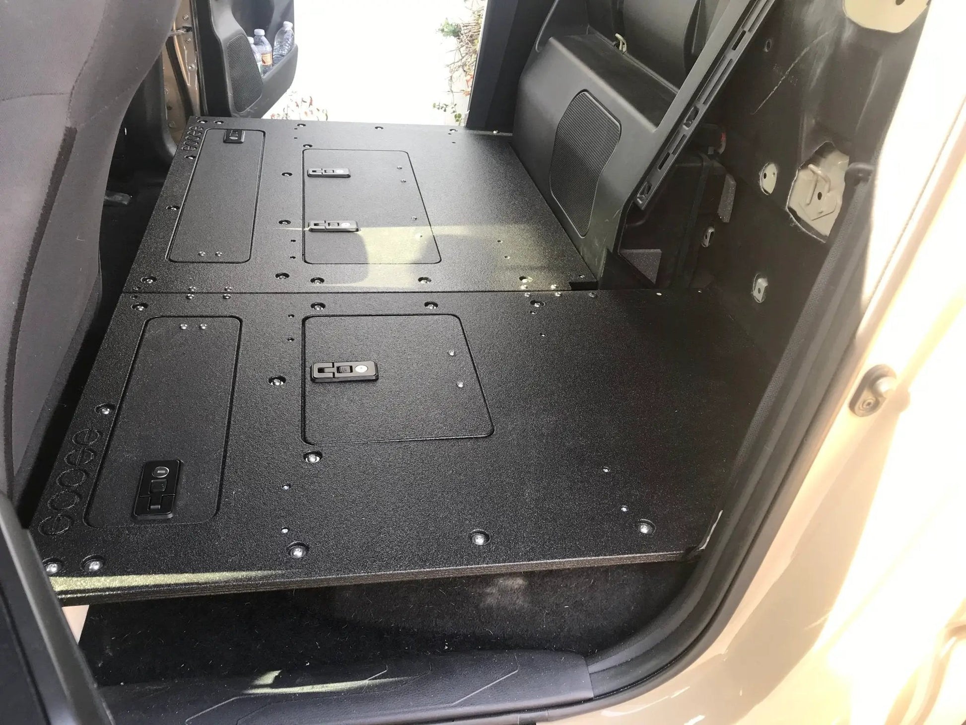 Toyota Tacoma 2005-2023 2nd and 3rd Gen. Double Cab - Second Row Seat Delete Plate System keeping Factory Back Wall by Goose Gear
