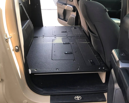 Toyota Tacoma 2005-2023 2nd and 3rd Gen. Double Cab - Second Row Seat Delete Plate System keeping Factory Back Wall by Goose Gear