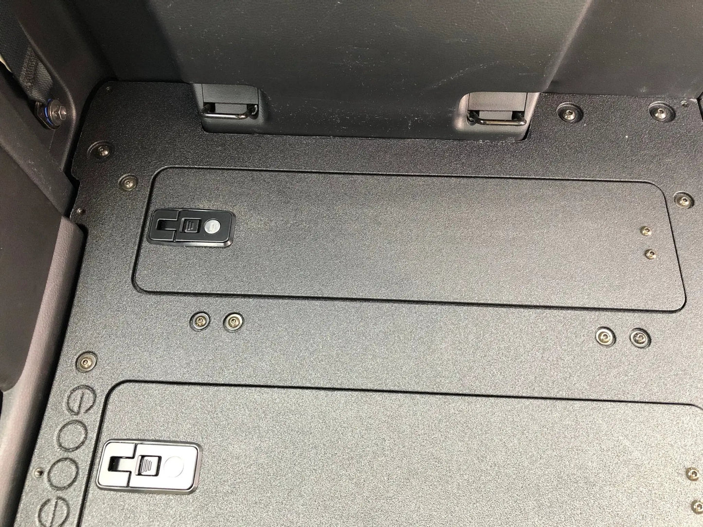 Toyota Tacoma 2016-2023 3rd Gen. Access Cab with Factory Seats - Second Row Seat Delete Plate System by Goose Gear