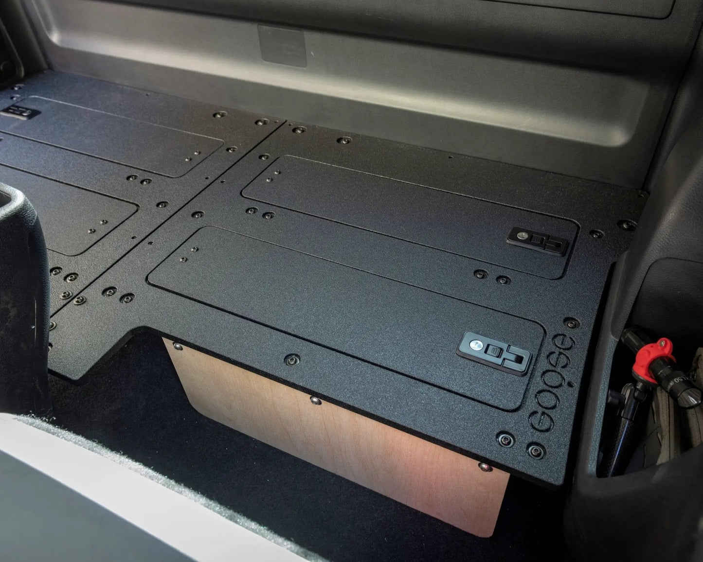 Toyota Tacoma 2016-2023 3rd Gen. Access Cab without Factory Seats - Second Row Seat Delete Plate System by Goose Gear
