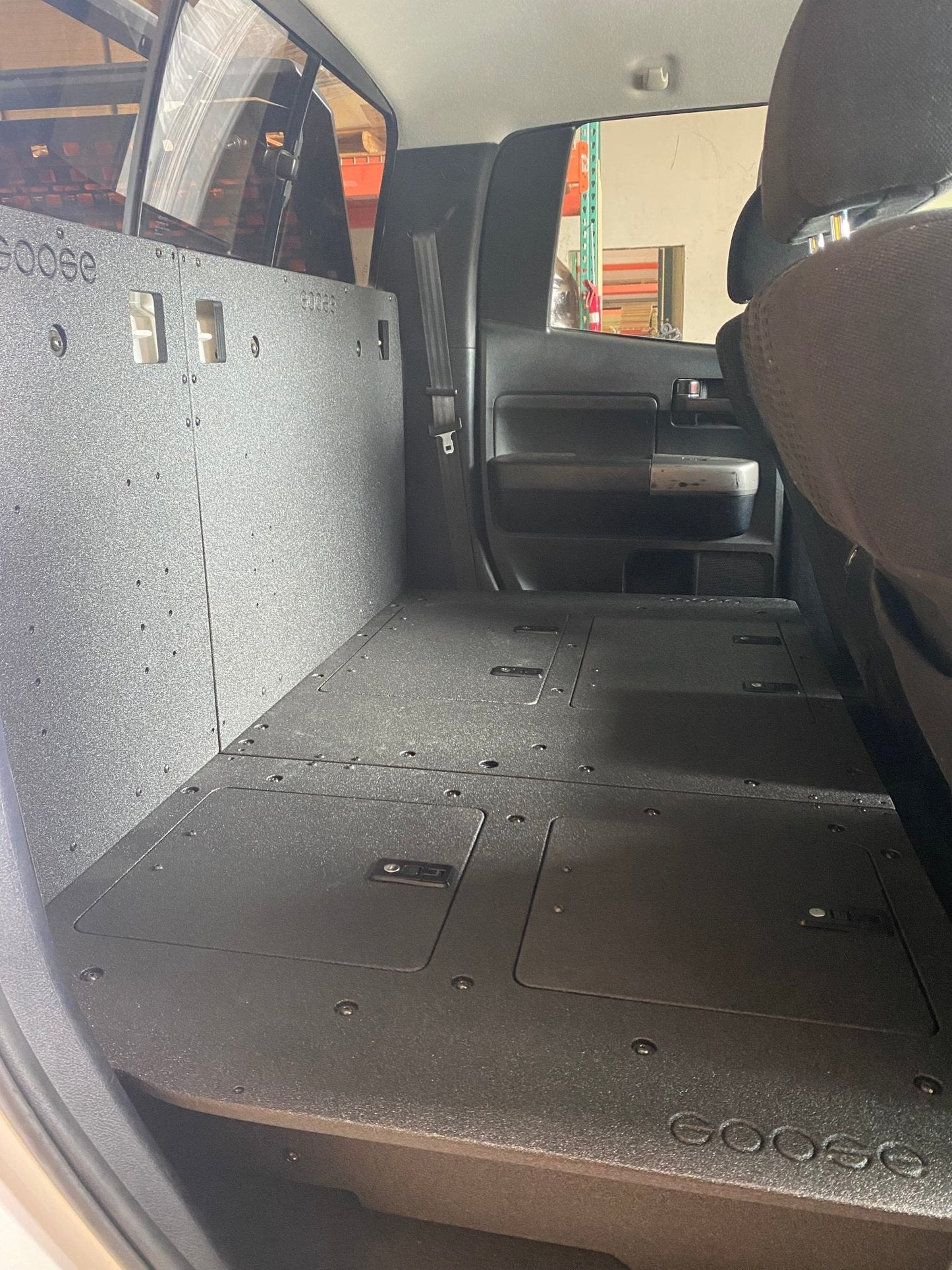 Toyota Tundra 2007-2013 2nd Gen. Double Cab - Second Row Seat Delete Plate System by Goose Gear