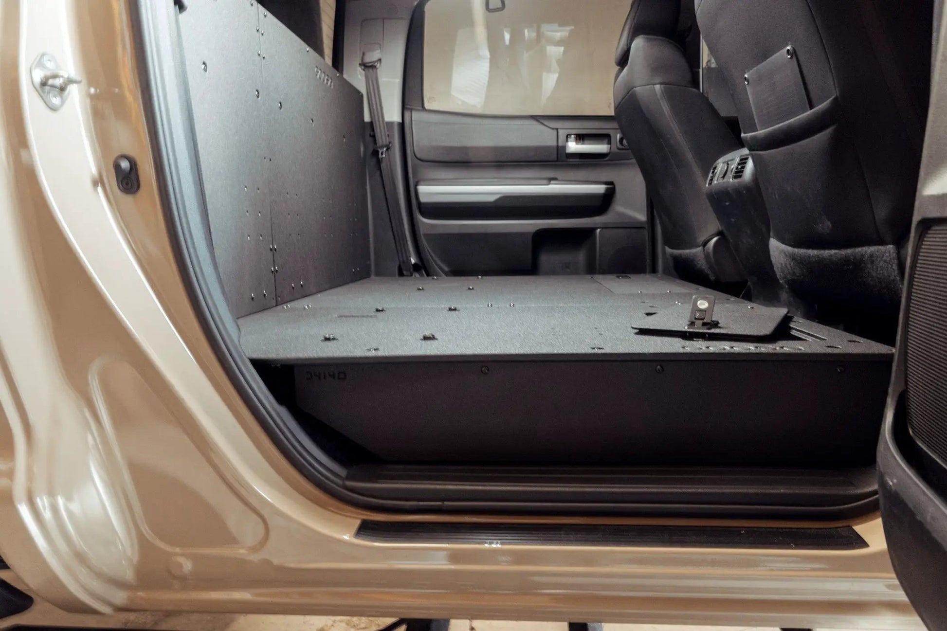 Toyota Tundra 2014-2021 2.5 Gen. CrewMax - Second Row Seat Delete Plate System by Goose Gear
