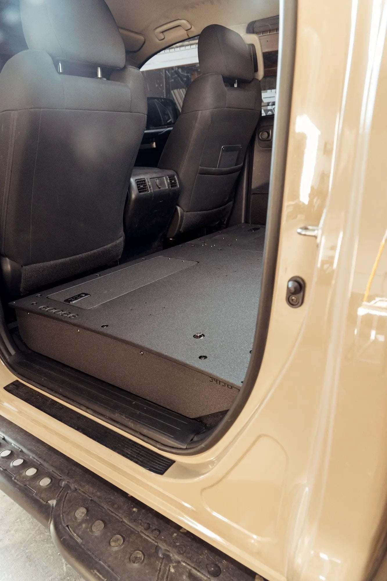 Toyota Tundra 2014-2021 2.5 Gen. CrewMax - Second Row Seat Delete Plate System by Goose Gear