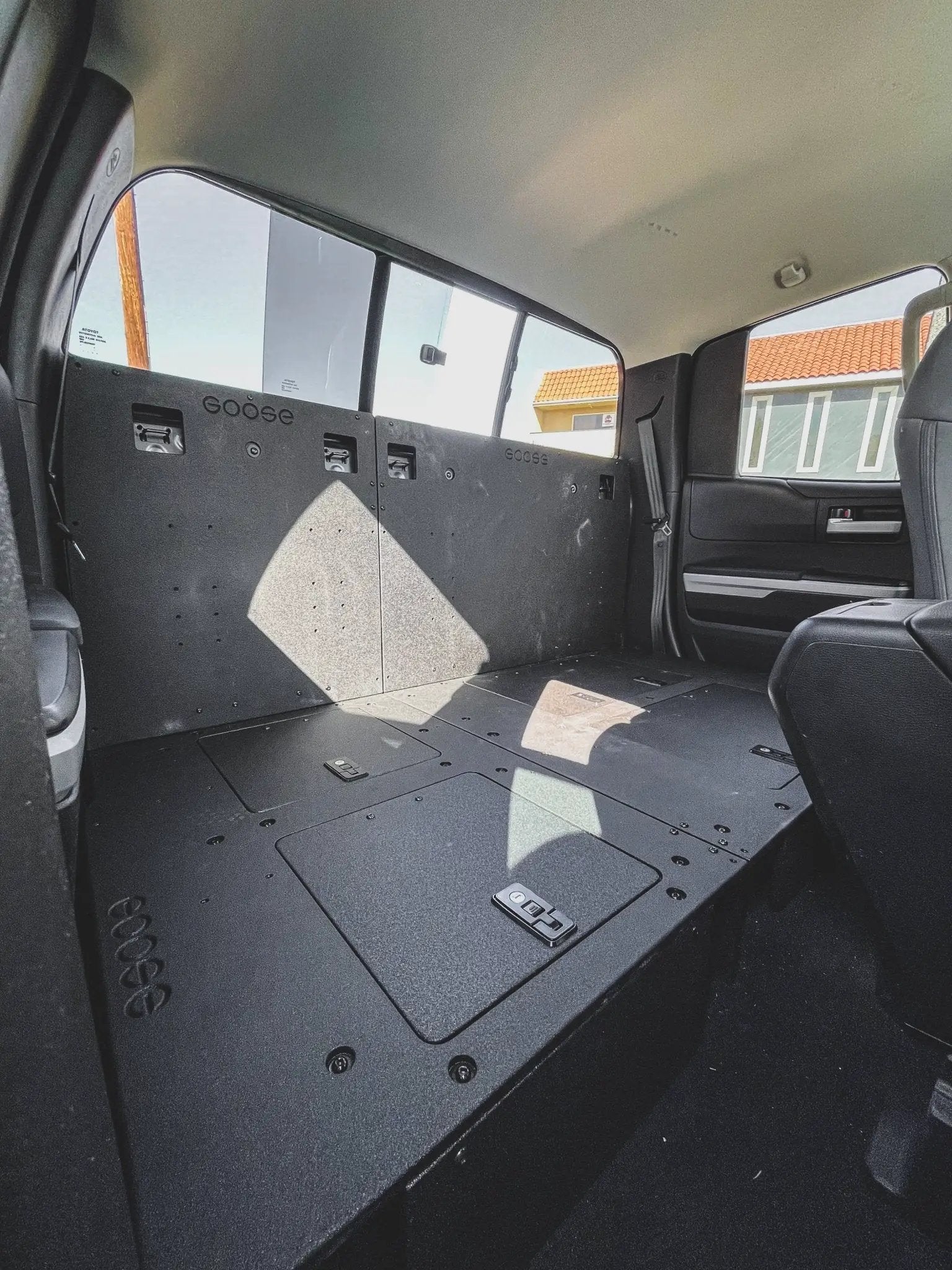 Toyota Tundra 2014-2021 2.5 Gen. Double Cab - Second Row Seat Delete Plate System by Goose Gear