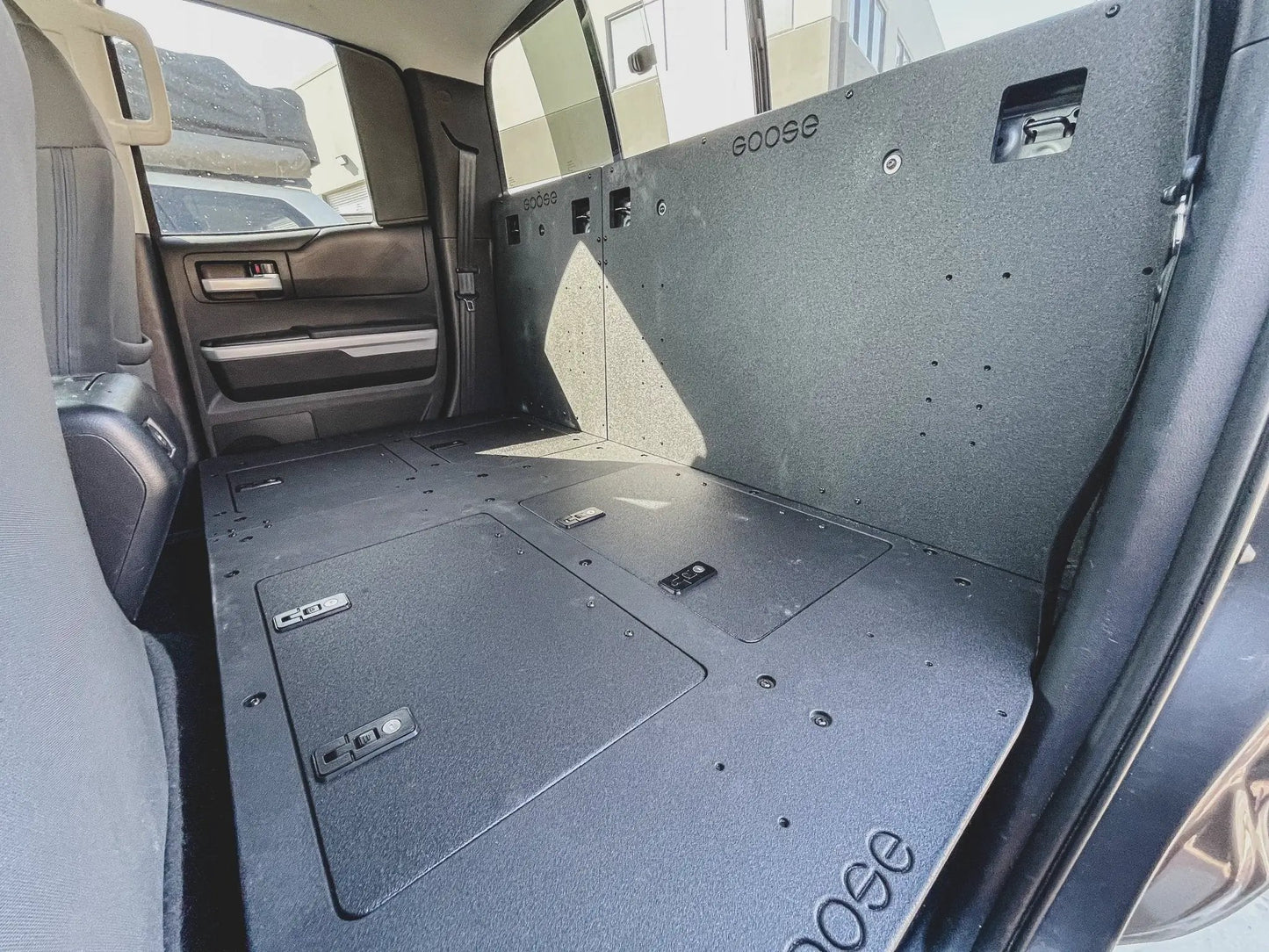 Toyota Tundra 2014-2021 2.5 Gen. Double Cab - Second Row Seat Delete Plate System by Goose Gear