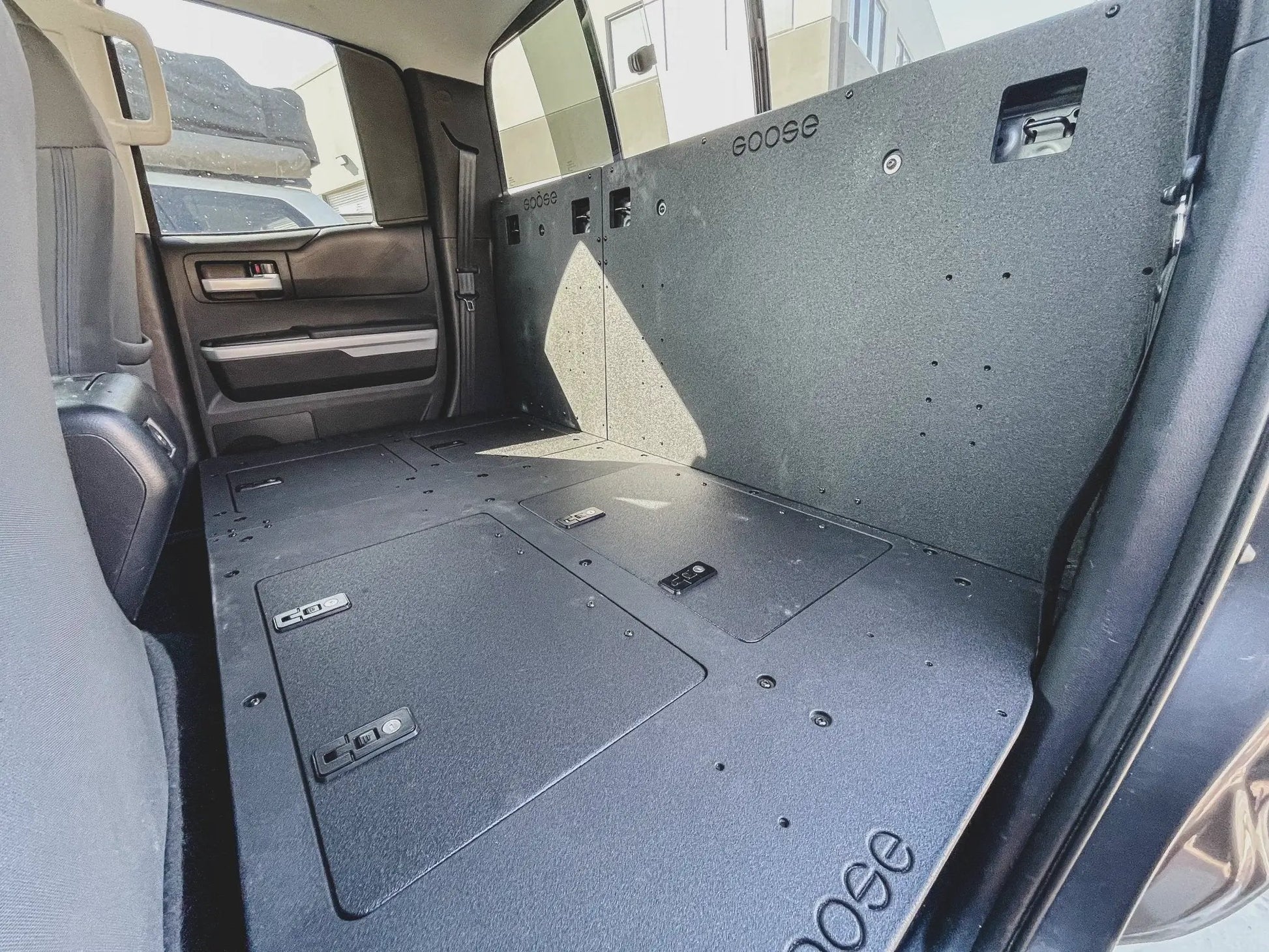 Toyota Tundra 2014-2021 2.5 Gen. Double Cab - Second Row Seat Delete Plate System by Goose Gear