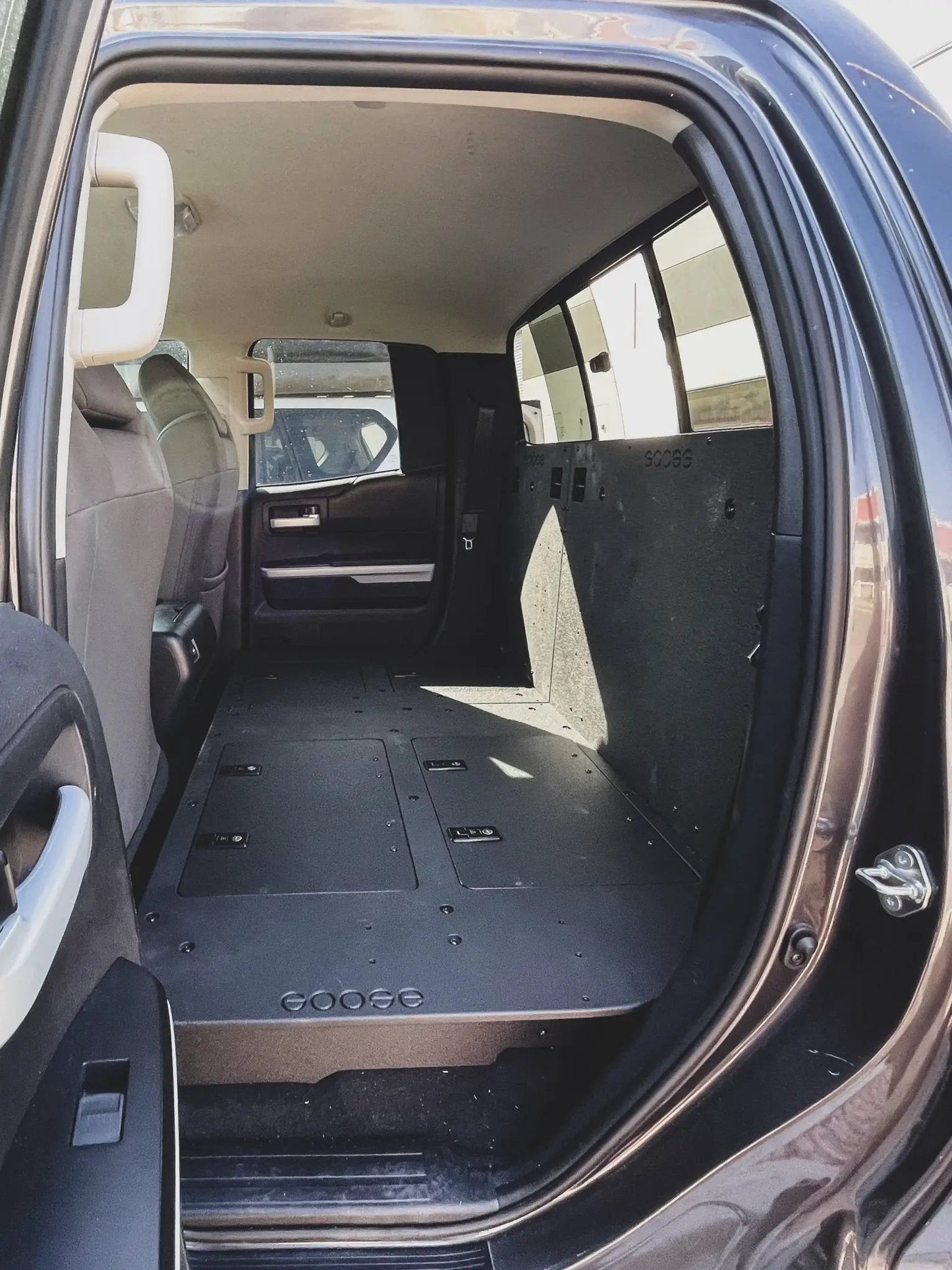 Toyota Tundra 2014-2021 2.5 Gen. Double Cab - Second Row Seat Delete Plate System by Goose Gear