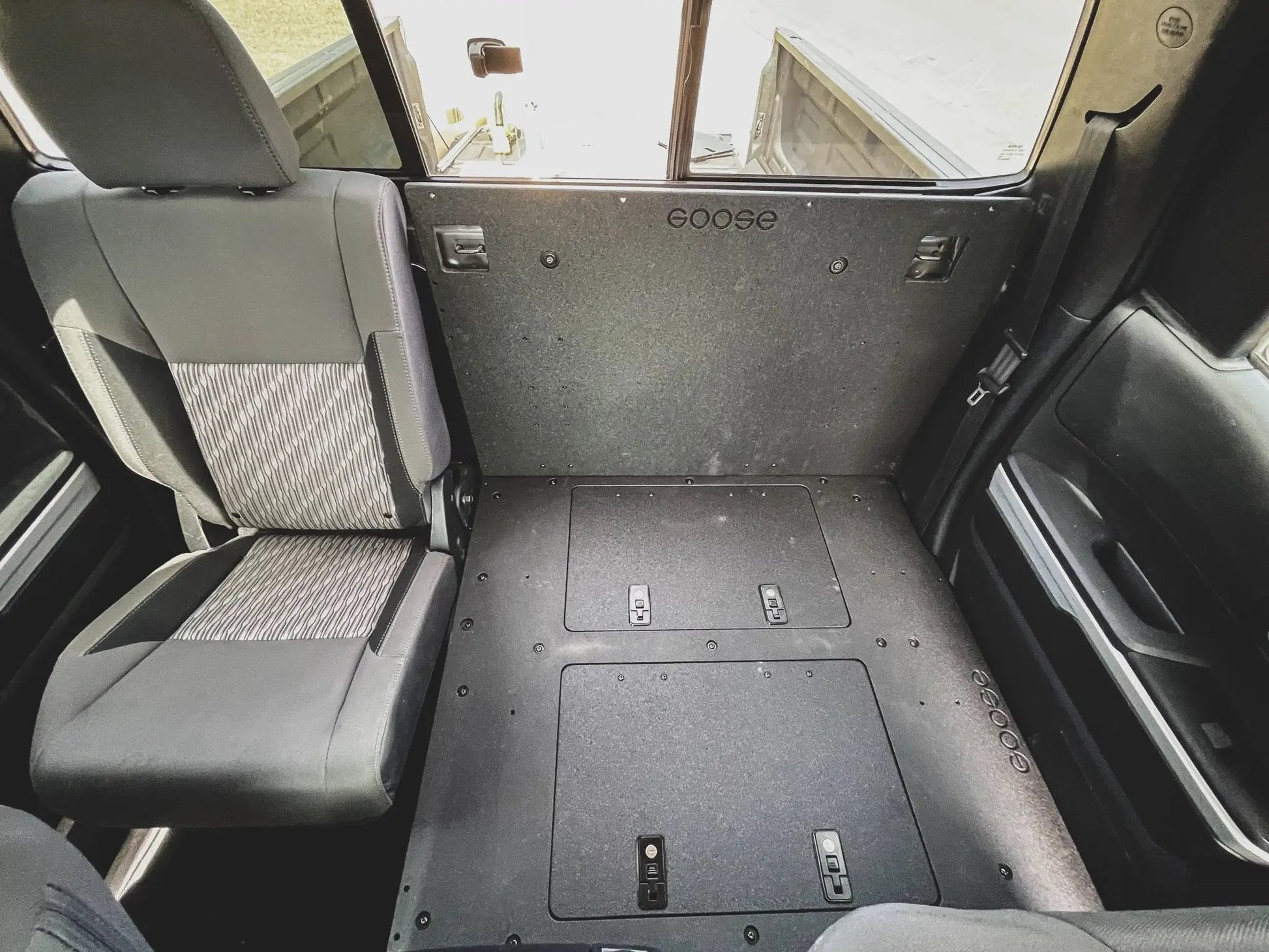 Toyota Tundra 2014-2021 2.5 Gen. Double Cab - Second Row Seat Delete Plate System by Goose Gear