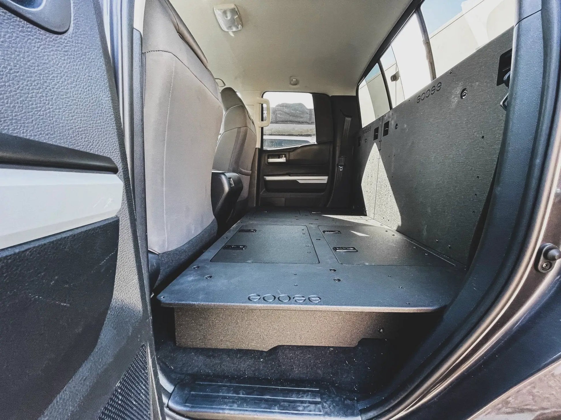 Toyota Tundra 2014-2021 2.5 Gen. Double Cab - Second Row Seat Delete Plate System by Goose Gear