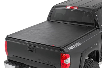 Rough Country Soft Tri-Fold Bed Cover | With & W/O OE Rails | 6'7" Bed | Toyota Tundra (07-21) by Rough Country