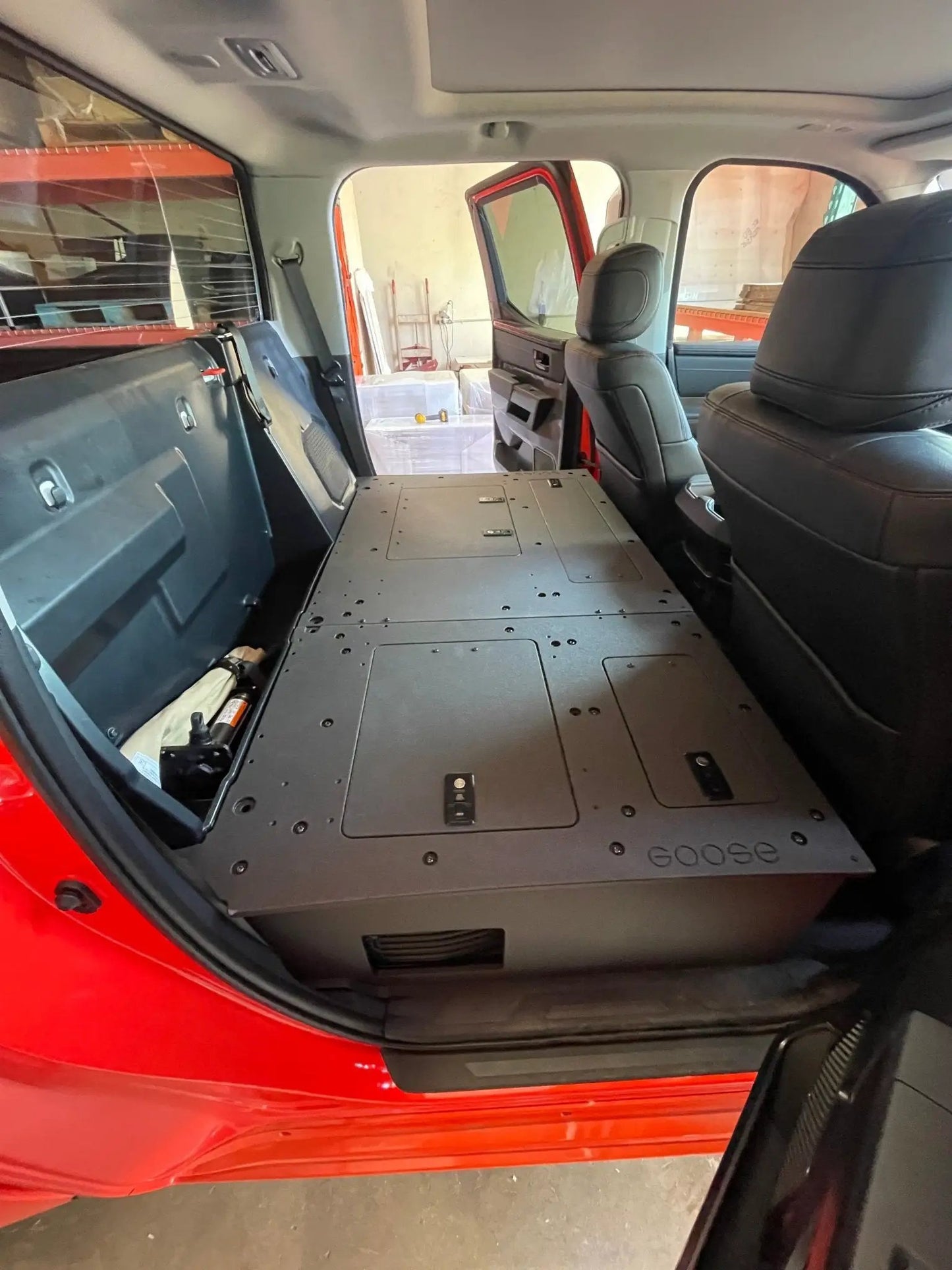 Toyota Tundra 2022-Present 3rd Gen. CrewMax - Second Row Seat Delete Plate System by Goose Gear