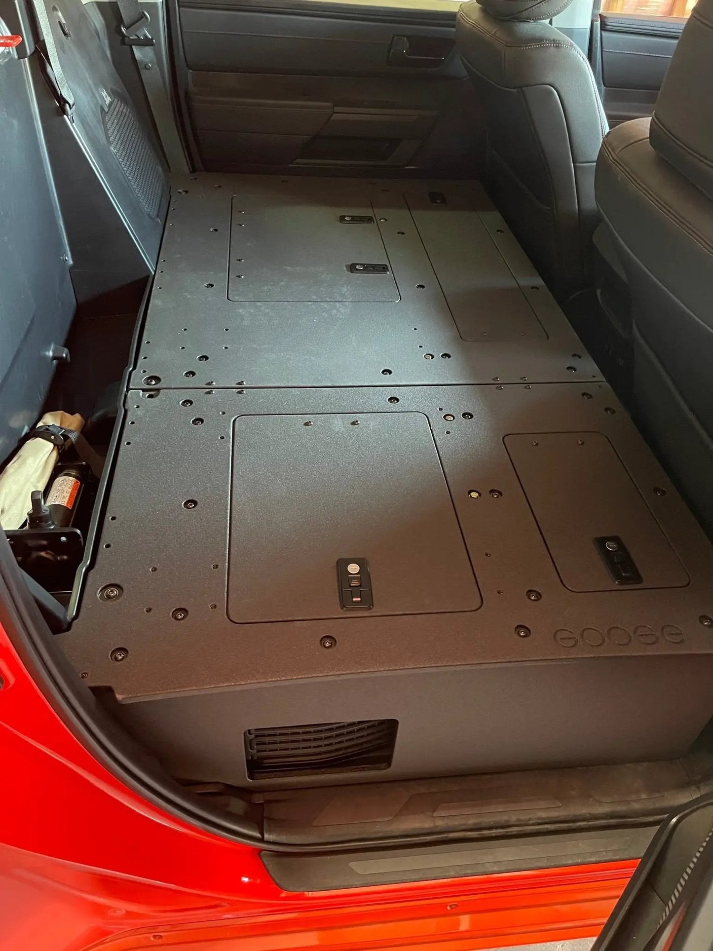 Toyota Tundra 2022-Present 3rd Gen. CrewMax - Second Row Seat Delete Plate System by Goose Gear