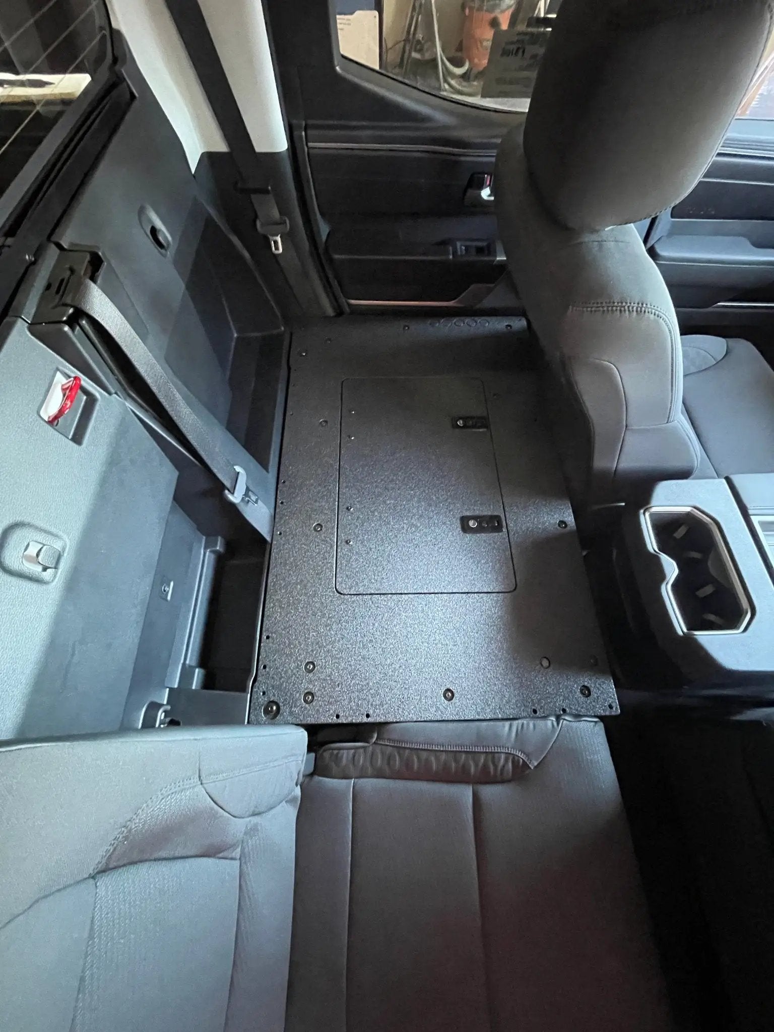 Toyota Tundra 2022-Present 3rd Gen. DoubleCab - Second Row Seat Delete Plate System by Goose Gear