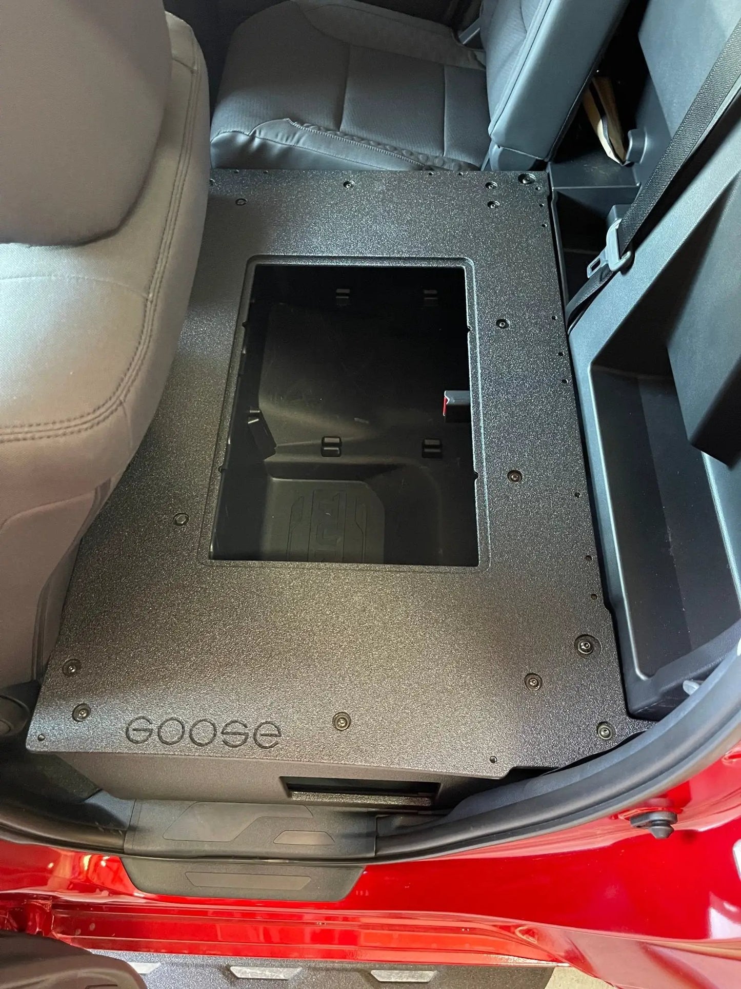 Toyota Tundra 2022-Present 3rd Gen. DoubleCab - Second Row Seat Delete Plate System by Goose Gear