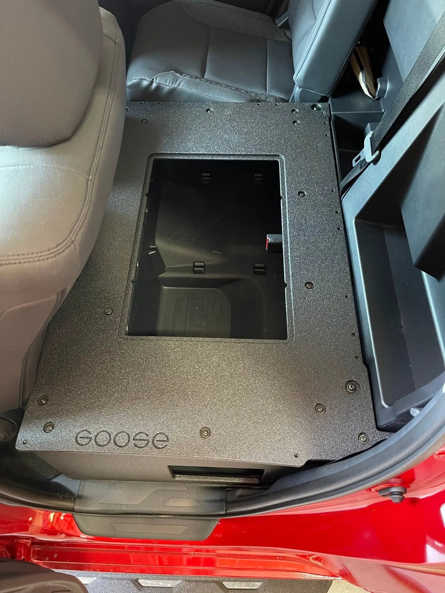 Toyota Tundra 2022-Present 3rd Gen. DoubleCab - Second Row Seat Delete Plate System by Goose Gear