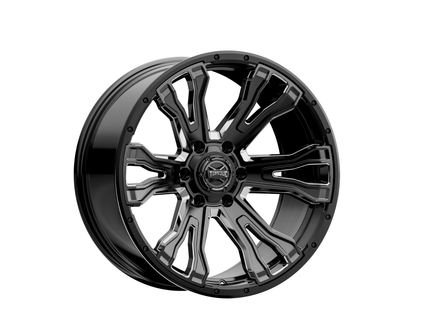 Torque Prime | Gloss Black w/Milled Accent | 20x9 | 6x5.5 | -12mm by Torque