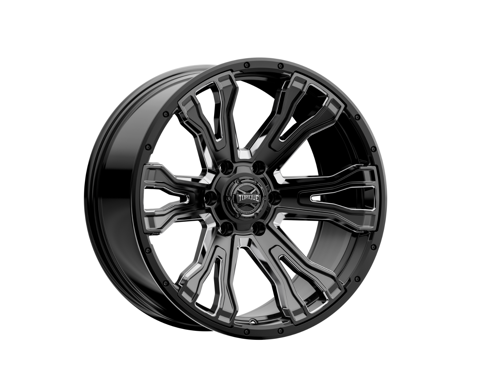 Torque Prime | Gloss Black w/Milled Accent | 20x9 | 6x5.5 | -12mm by Torque